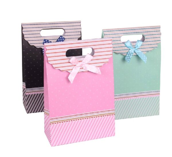 eco-friendly jewelry gift paper bag shopping cute art paper bag die cut handle