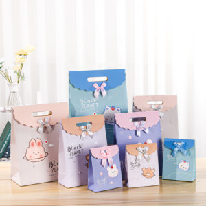 eco-friendly jewelry gift paper bag shopping fancy color printing paper bag die cut handle