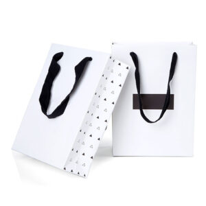 eco-friendly jewelry gift paper bag shopping luxury paper bag cotton handle