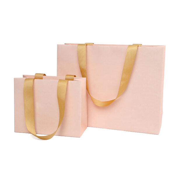 eco-friendly jewelry gift paper bag shopping luxury paper bag ribbon handle