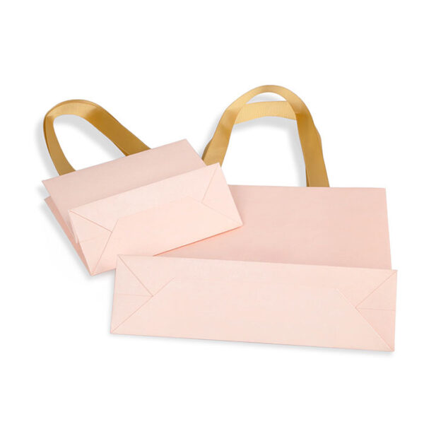 eco-friendly jewelry gift paper bag shopping luxury paper bag ribbon handle