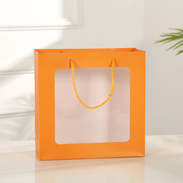 eco-friendly jewelry gift paper bag shopping luxury paper bag pvc window