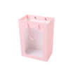 eco-friendly jewelry gift paper bag shopping luxury paper bag pvc window nylon rope