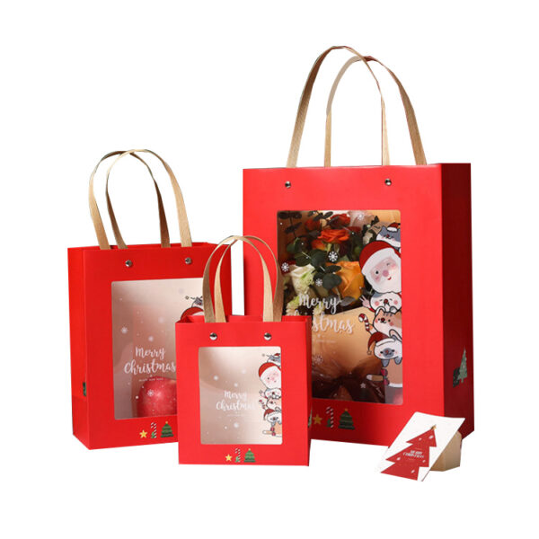 eco-friendly jewelry gift paper bag shopping luxury paper bag pvc window rivet handle