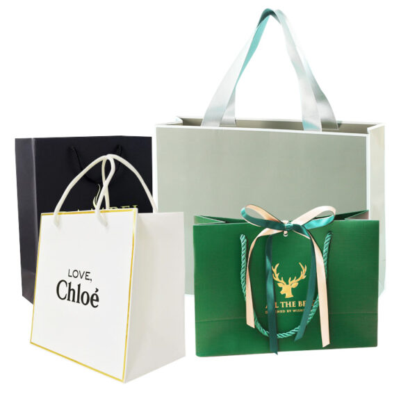 eco-friendly jewelry gift paper bag shopping luxury paper bag PP handle