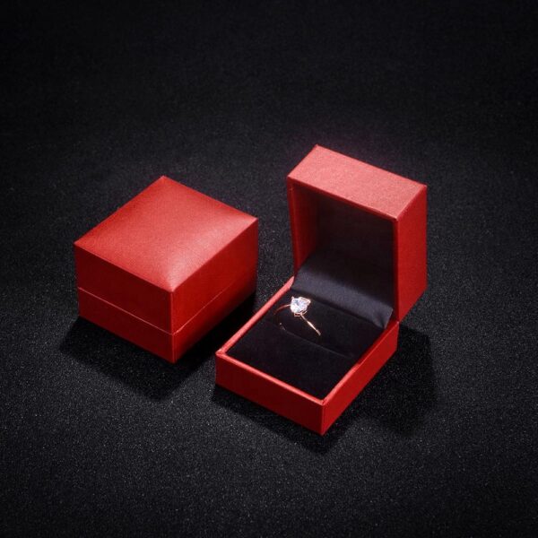 leather paper plastic red jewelry box for ring bangle pendant bracelet