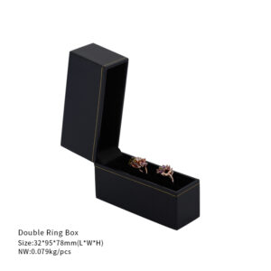 leather paper plastic black jewelry box for ring bangle pendant bracelet