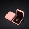 pink smooth touching paper velvet plastic jewelry box for ring bangle pendant bracelet necklace