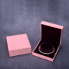 pink smooth touching paper velvet plastic jewelry box for ring bangle pendant bracelet necklace