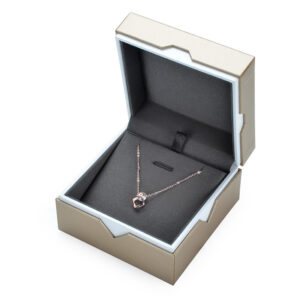 satin cloth plastic champagne jewelry box for ring bangle pendant bracelet necklace