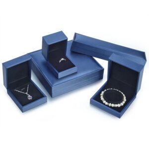 pu leather paper plastic jewelry set box for ring bangle pendant bracelet necklace