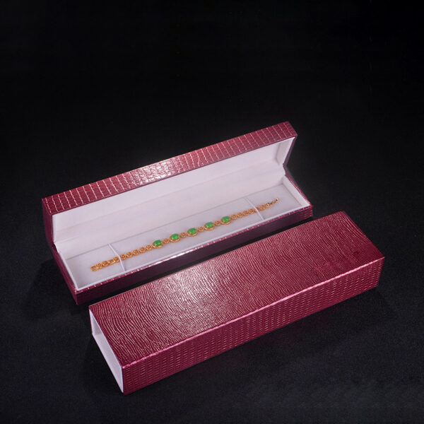 famous pu leather paper plastic bevel jewelry box for ring bangle pendant bracelet necklace