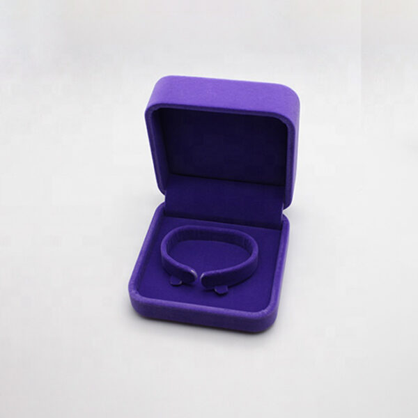 velvet plastic rounded angle jewelry box for ring bangle pendant bracelet necklace