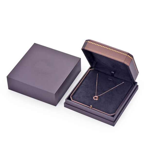 famous pu leather paper plastic polygon jewelry box for ring bangle pendant bracelet necklace