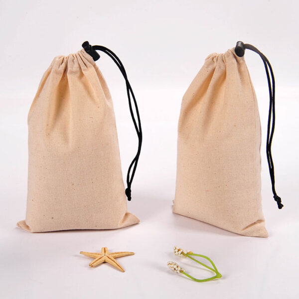 plastic fastener drawstring rope cotton jewelry pouch gift packaging