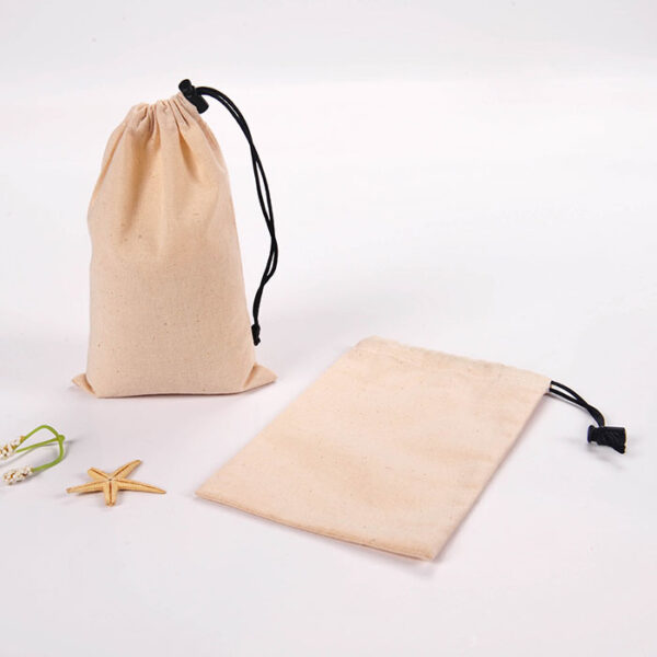 plastic fastener drawstring rope cotton jewelry pouch gift packaging