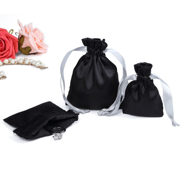 ribbon drawstring rope satin jewelry pouch silk bag gift packaging