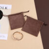 drawstring rope suede jewelry pouch gift packaging for watch