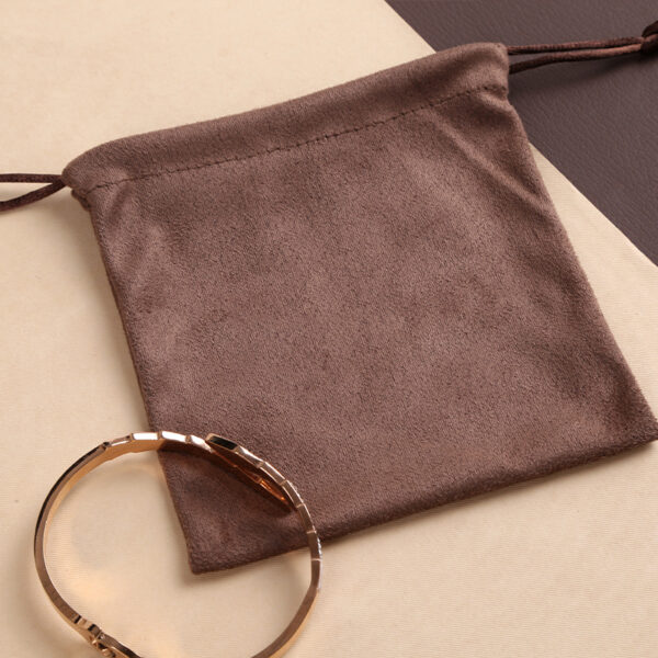 drawstring rope suede jewelry pouch gift packaging for watch