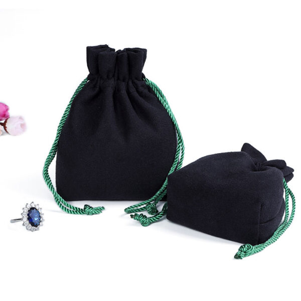 drawstring rope velvet jewelry pouch gift packaging